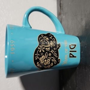 FISHER Year of the Pig 1947 1959 1971 1983 1995 2007 Stonewear Coffee Mug